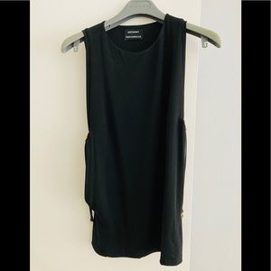 Anthony Vaccarello. Size 4. Blk. Side open& leath/